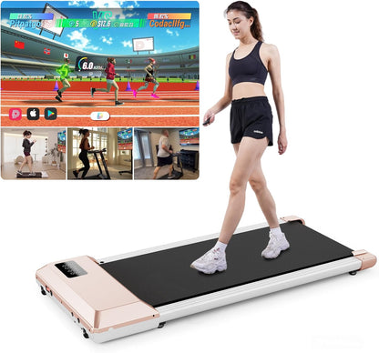 Walking Pad mit App-Steuerung und KI-Begleitung, 80cm / Gold