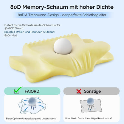 Ergonomisches Nackenstützkissen für Seiten-, Rücken- und Bauchschläfer, Dunkelgrau 64 x 39 x 13 cm