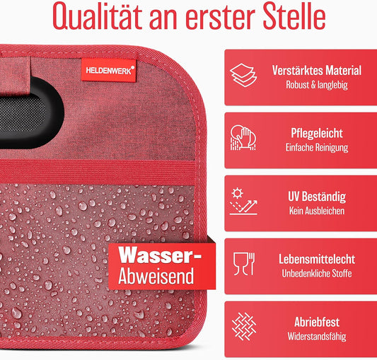 Faltbare Kofferraumtasche mit Anti-Rutsch-Klett, Rot