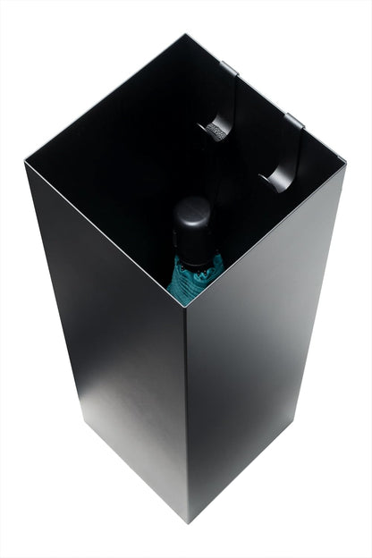 Schirmständer mit Haken und Wasserauffangschale, schwarz