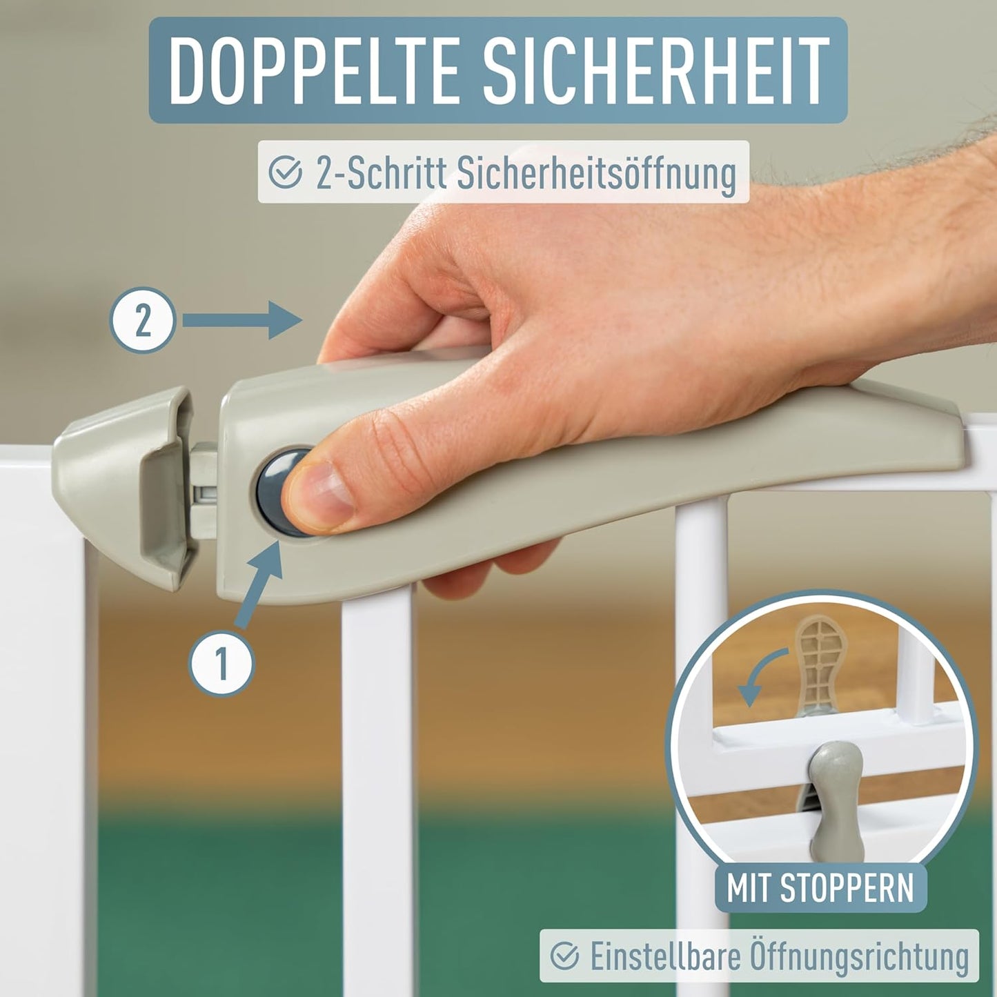 Türschutzgitter Berrin XXL für Babys & Kleinkinder, 105-115 cm