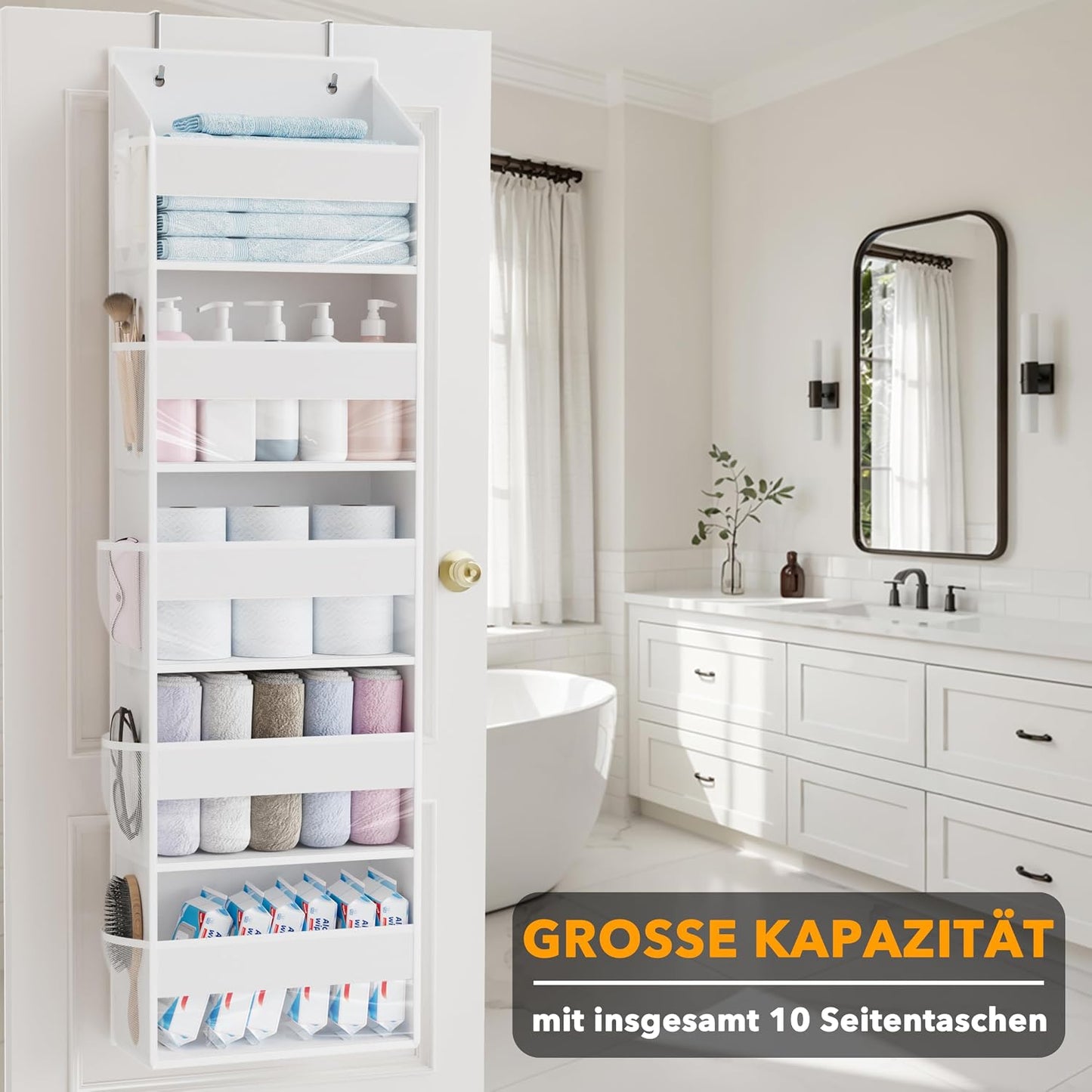 Tür-Organizer mit 5 Ebenen, 1 Packung Weiss