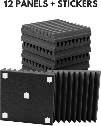 12-teiliges Akustikpaneele-Set, 30x30x5 cm / 12 Stück