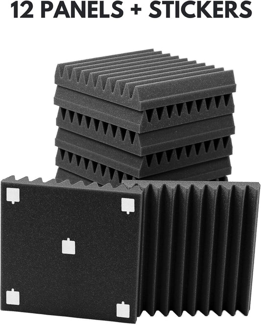 12-teiliges Akustikpaneele-Set, 30x30x5 cm / 12 Stück