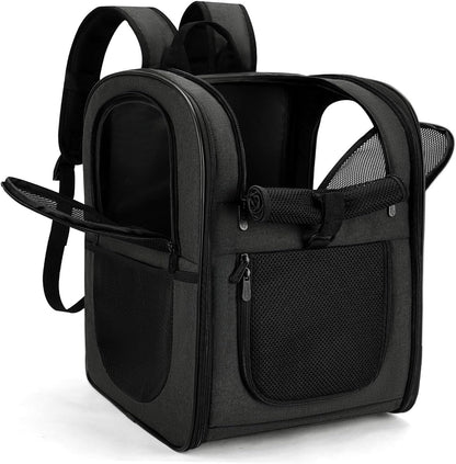 Falzbarer Haustier-Rucksack bis 12 kg, Schwarz-a