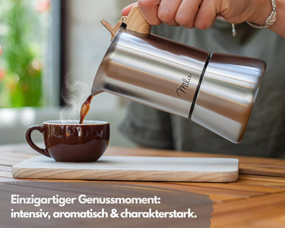 Espressokocher für Induktion mit Zubehör, 300 ml (Standard) Wood