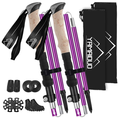 Teleskop-Wanderstöcke faltbar 105-125 cm, Violett
