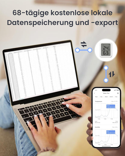 Thermometer Hygrometer mit App (2er Set), Meter Plus*2