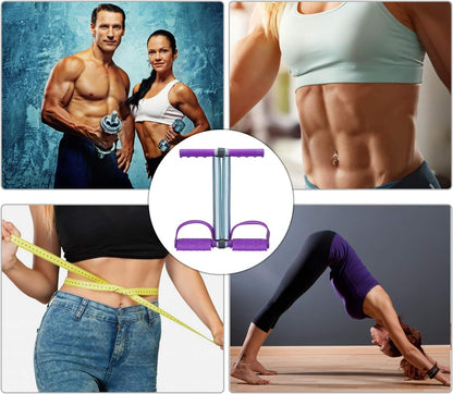 Multifunktionales Fitnessgerät mit Zugseil, Lila
