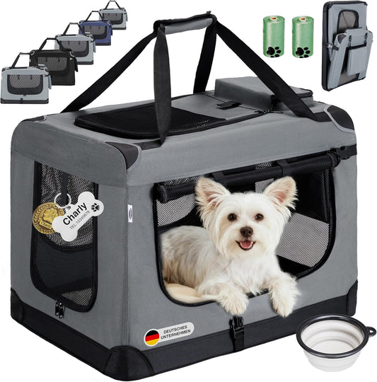 Faltbare Hundetransportbox, S Dunkelgrau