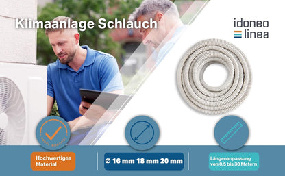 Kondensatschlauch für Klimaanlagen (16mm, 7m, flexibel), Ø16mm, 7m