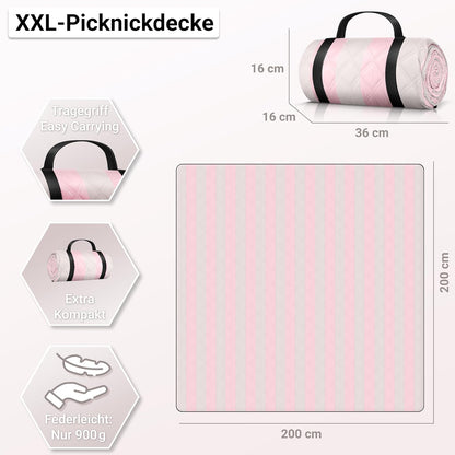 Isolierte Picknickdecke, wasserabweisend, Rosa - Ivory