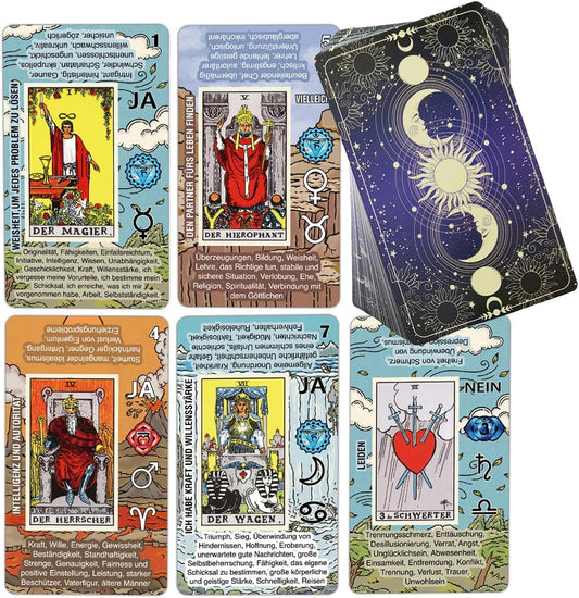Tarotkarten-Set für Anfänger mit deutschen Bedeutungen