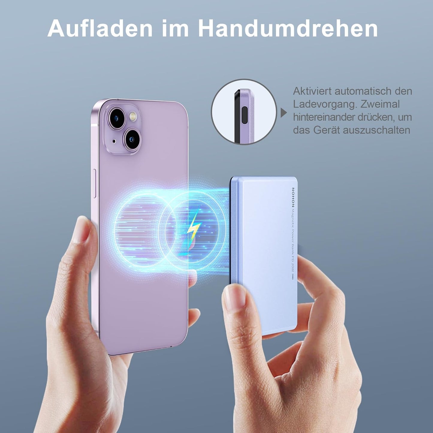 Magnetische MagSafe Powerbank, Mauve