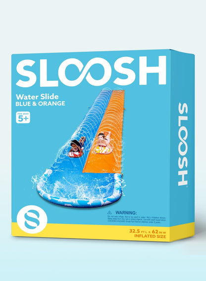 Ultralange Rasen-Wasserrutsche mit Sprinkler (32,5ft), 990,6cm Ultra Long Doppelspur
