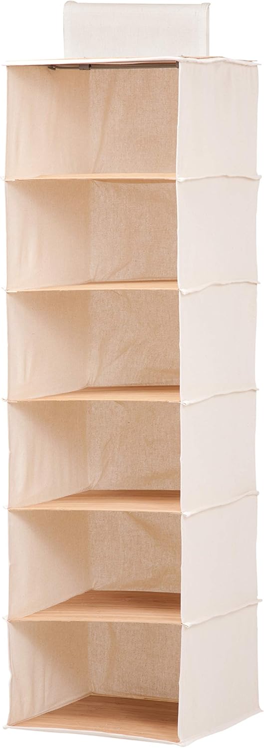 Hänge-Organizer mit 6 Fächern, Hanging Closet Organizer Bamboo