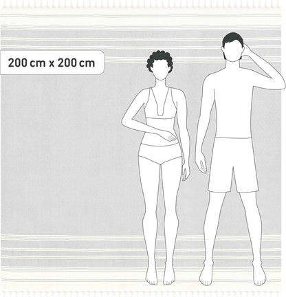 Schnelltrocknendes Hamamtuch, 200x200 cm, 04 Light Grey - Diamond 200 x 200 cm