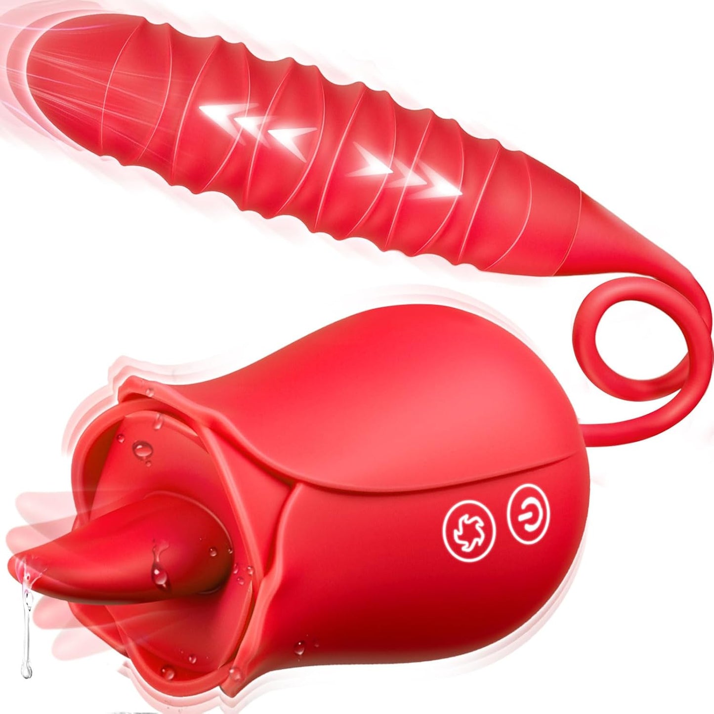 Rosen-Vibrations-Dildo mit 10 Funktionen für Frauen