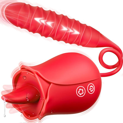 Rosen-Vibrations-Dildo mit 10 Funktionen für Frauen