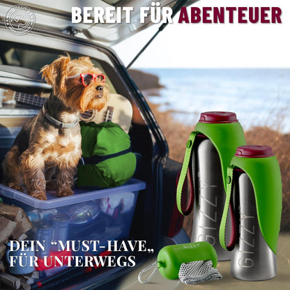 Trinkflasche für Hunde für unterwegs, Apfelgrün 800 ml