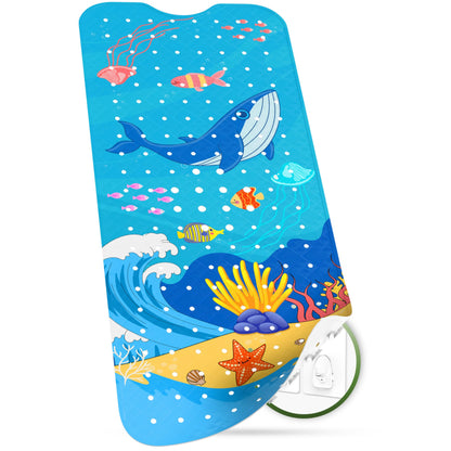 Antirutsch-Badewannenmatte für Kinder, Z 2 Kinder Wal Welle 100 x 40 cm (Rechteckig)