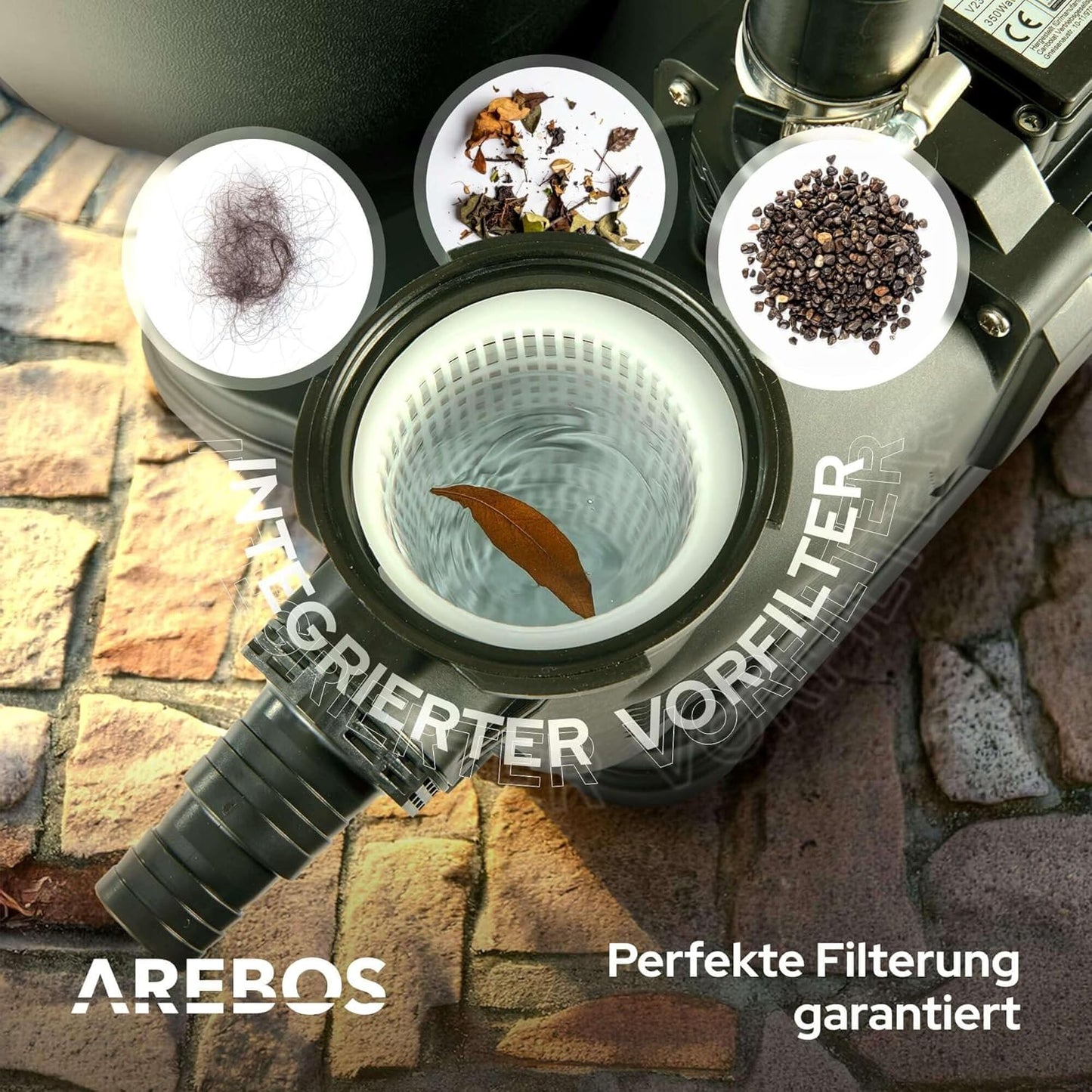 Schwimmbadpumpe mit Vorfilter
