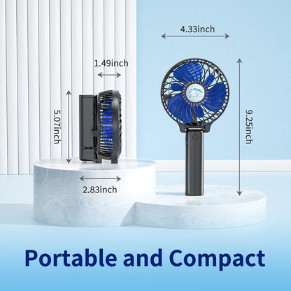 Mini-USB-Ventilator mit Metallclip, Schwarz / Blau