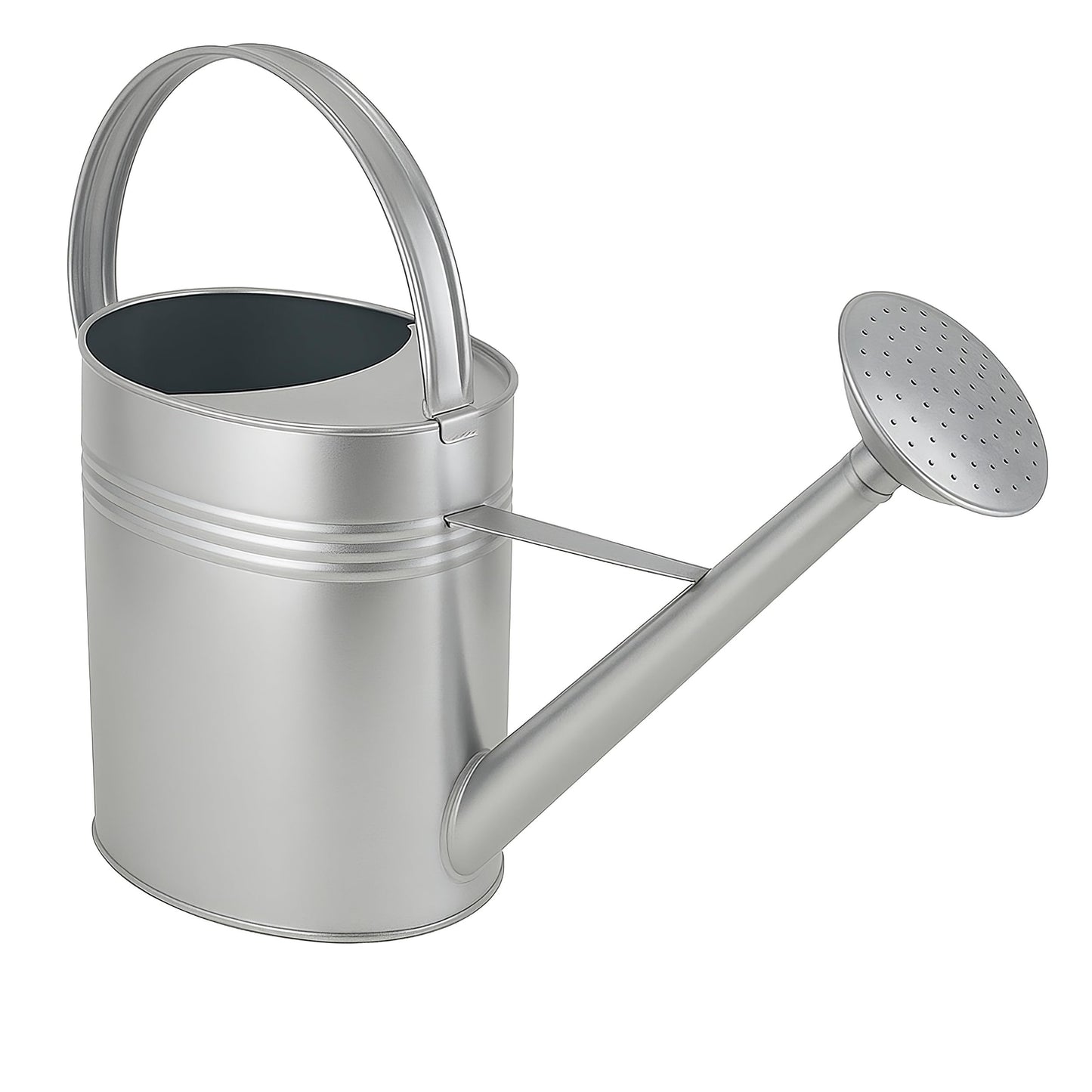 Zinkgiesskanne mit Giessbrause (10 L), Silber 10 Liter