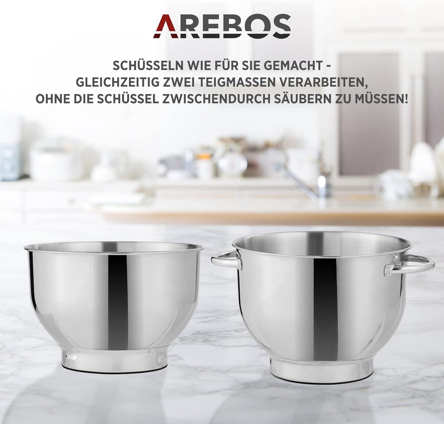 Küchenmaschine mit Knethaken-Set, Rot