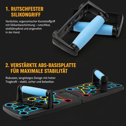 17-in-1 Push-Up Board mit Griffen, Schwarz