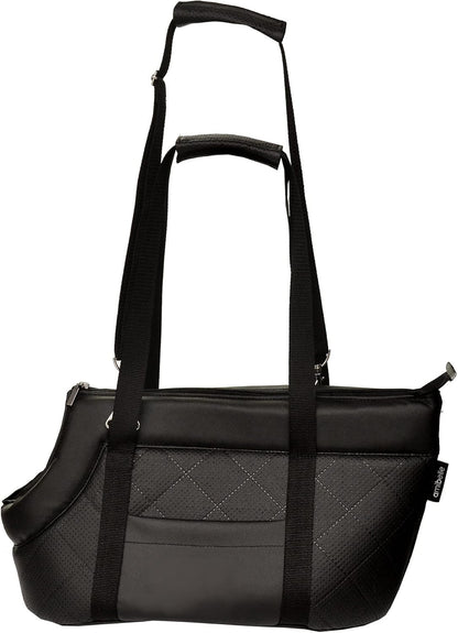 Tragetasche für Haustiere bis 12 kg, L Schwarz (Kunstleder)