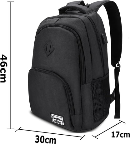 Laptop Rucksack mit USB-Anschluss, wasserdicht 35L, Gjb6-schwarz ; 15,6 Zoll