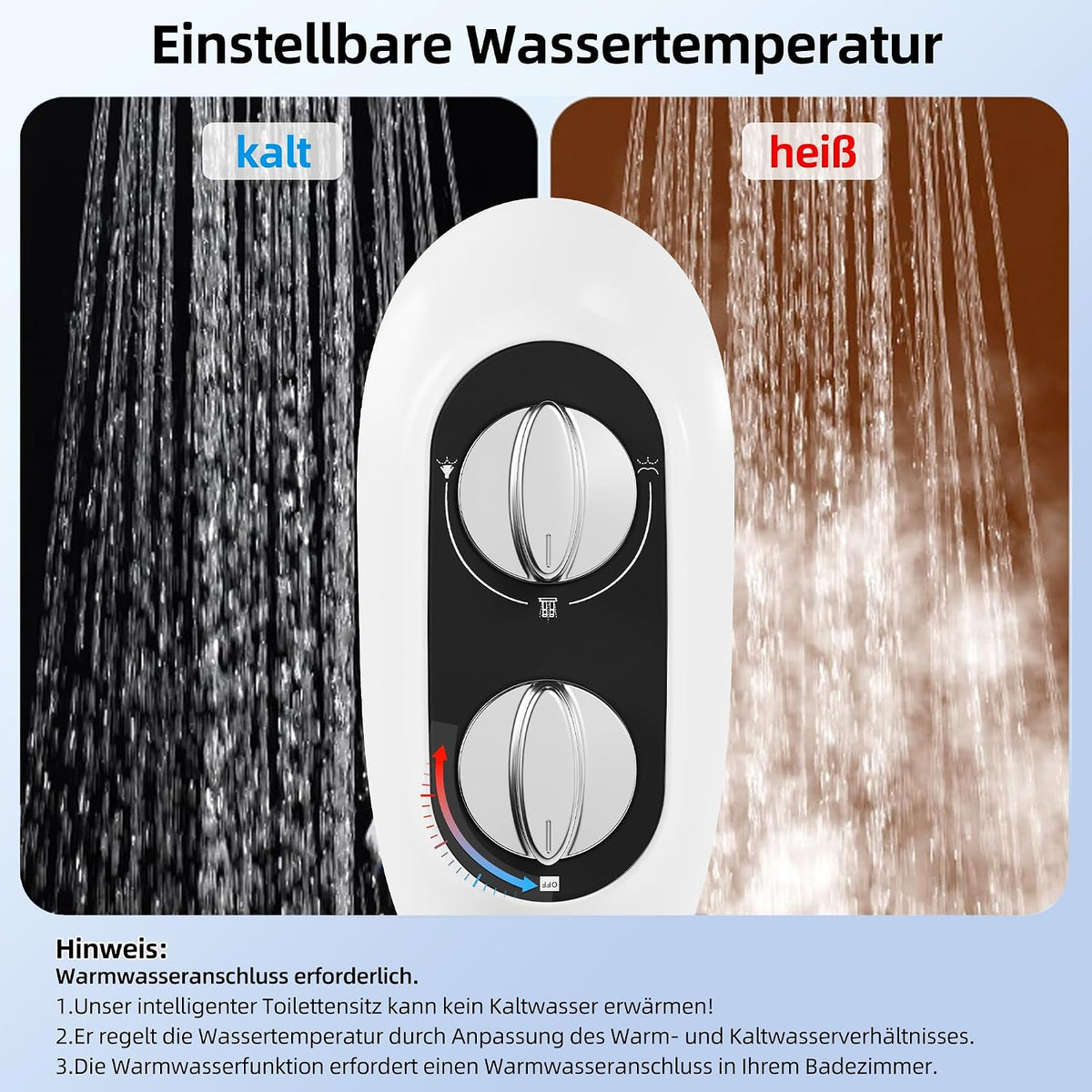 Ultra-Slim Bidet-Aufsatz mit Selbstreinigung, Hot & Cold Bidet