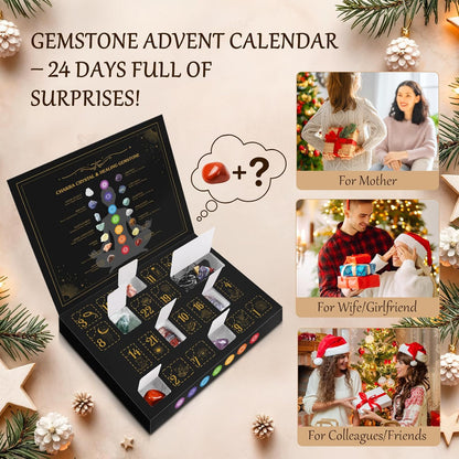 Adventskalender mit Edelsteinen und Kristallen