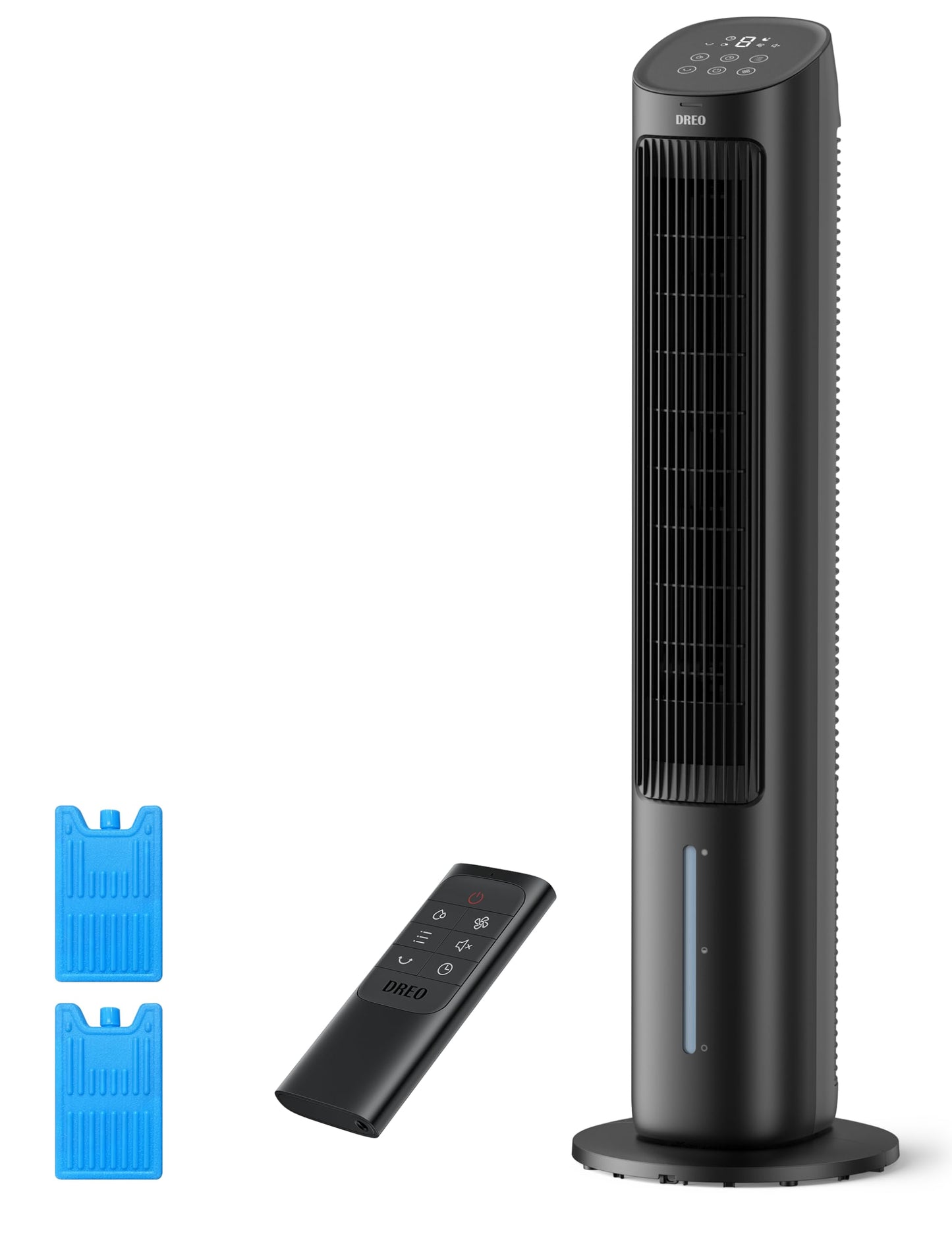 Turmventilator mit Wasserkühlung, Schwarz
