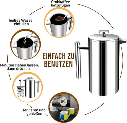 French Press für 8 Tassen, 1 Liter