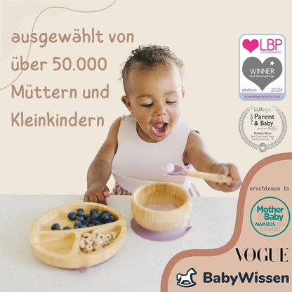 Kindergeschirr-Set mit Saugnapf, Holunderbeere