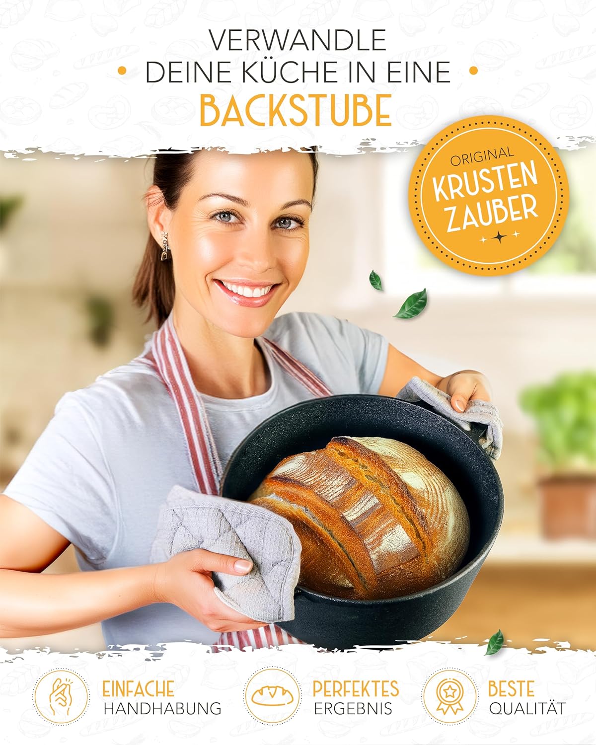 Gusseisen-Brotbacktopf mit Deckel, Topf 4,7l - einzeln