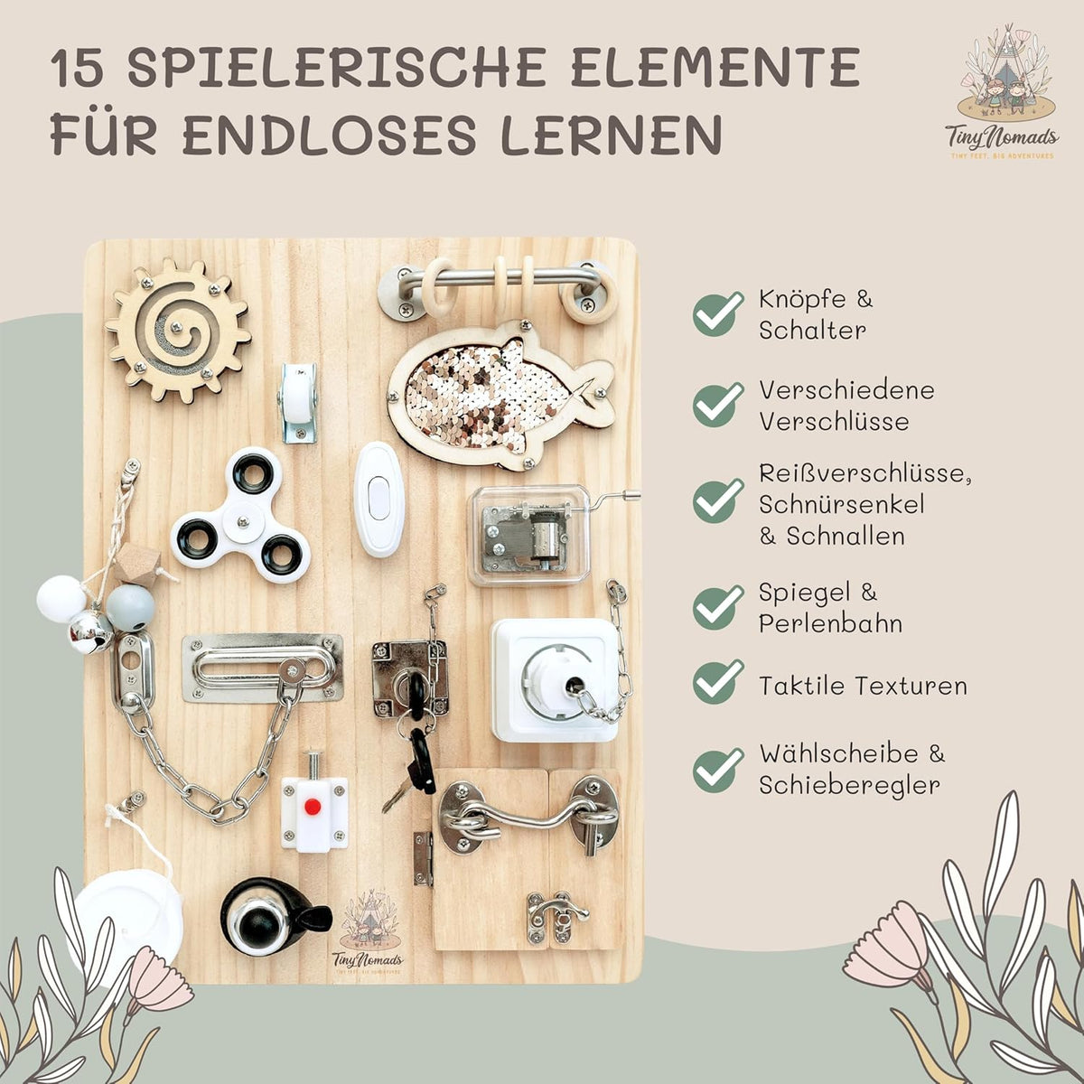 Montessori Motorikbrett für Kleinkinder
