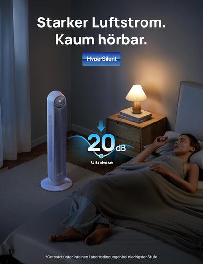 Nomad One S Smart-Turmventilator mit WLAN & Fernbedienung, WLAN Weiß