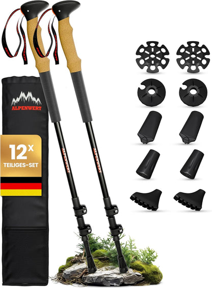 Trekkingstöcke mit Korkgriff, Aluminium