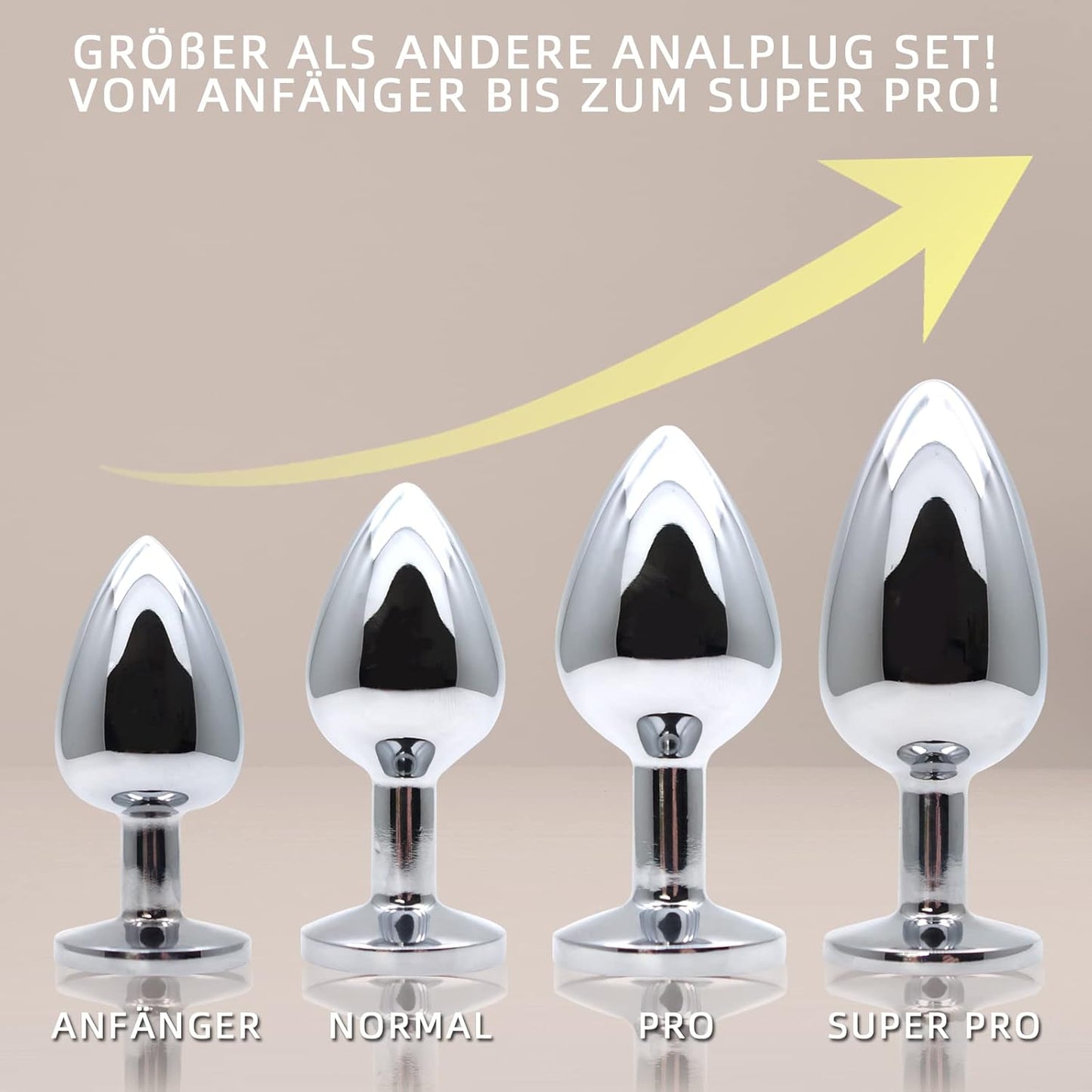 4-teiliges Analplug-Set, Anfänger geeignet, Blau-4set