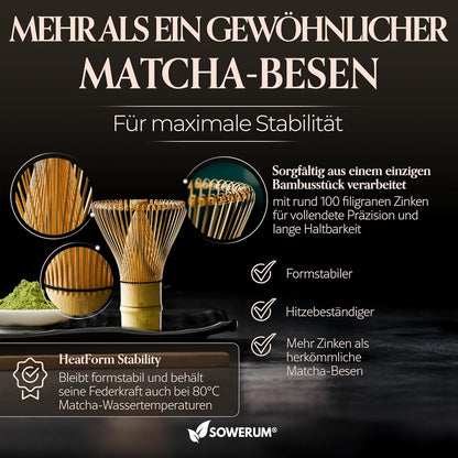 5-teiliges Matcha Set mit Schale & Matchabesen, Weiss