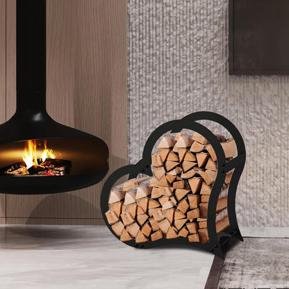 Kaminholzregal Herz-Design