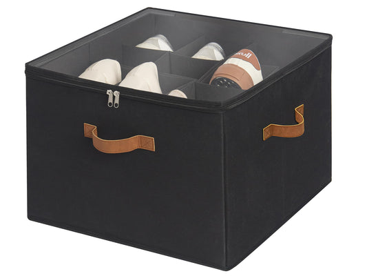 Schuhorganizer für Schrank (Platz für 16 Paar), Schwarz 43 × 43 × 32 cm