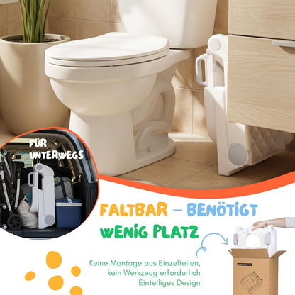 Höhenverstellbarer Toilettentrainer mit Treppe, Grau