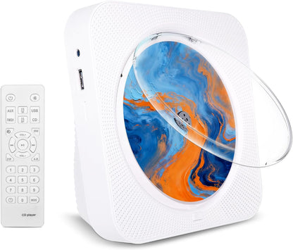 Tragbarer Bluetooth-CD-Player mit HiFi-Lautsprechern, Weiß