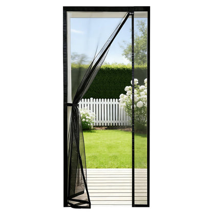 Fliegengitter Tür-Magnetvorhang (seitliche Öffnung), 140x230cm Schwarz (Seitliche Öffnung)
