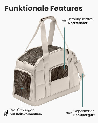 Hundetransportbox für Flugreisen bis 12kg, Sand
