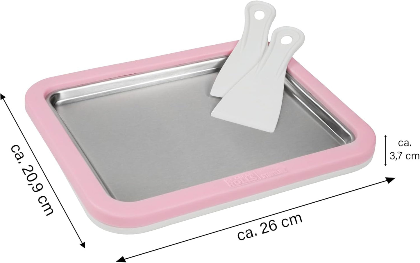 Ice Cream Rolls Maker mit Edelstahlplatte, Rosa
